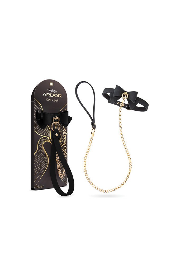 Blush Temptasia Ardor Collar & Leash w/Bow - Black
