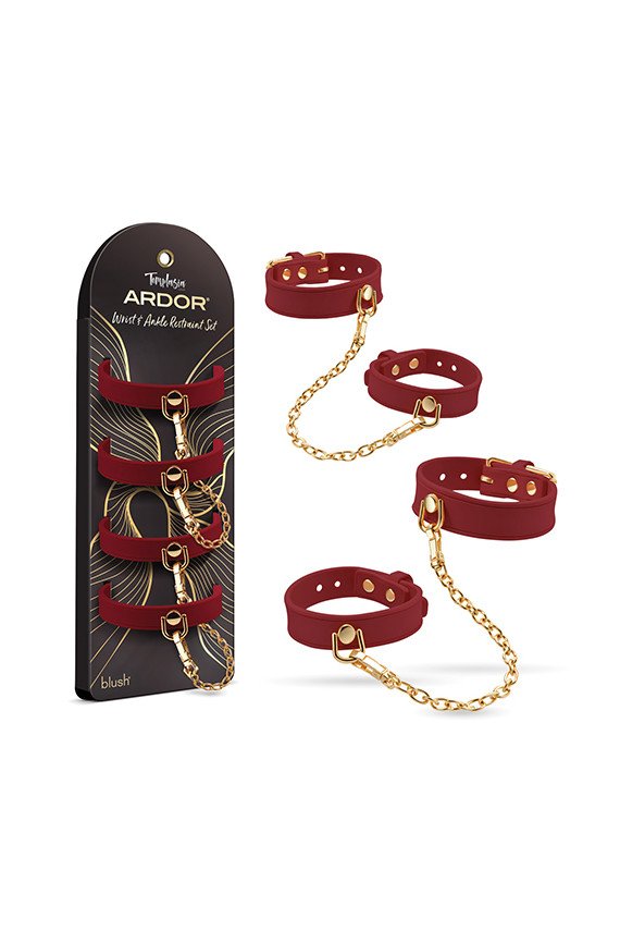 Blush Temptasia Ardor Wrist & Ankle Restraints - Red