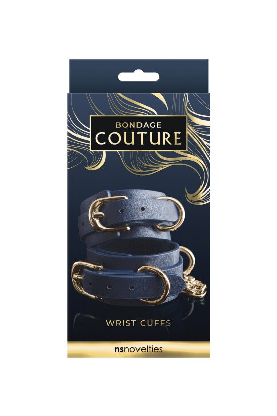 Bondage Couture Vinyl Wrist Cuff - Blue