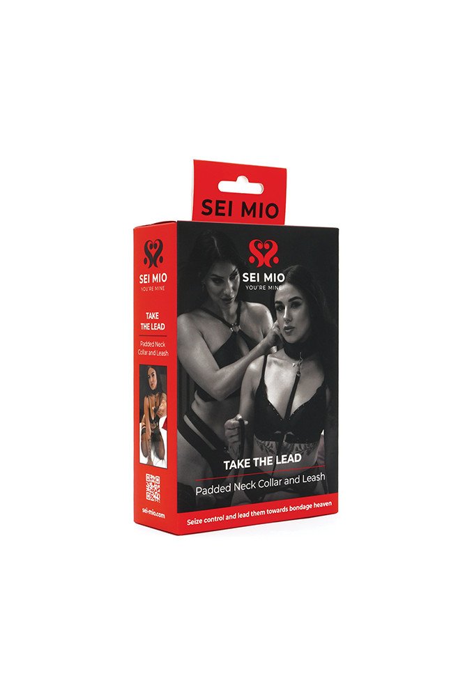 Sei Mio Take the Lead Padded Neck Collar & Leash - Black